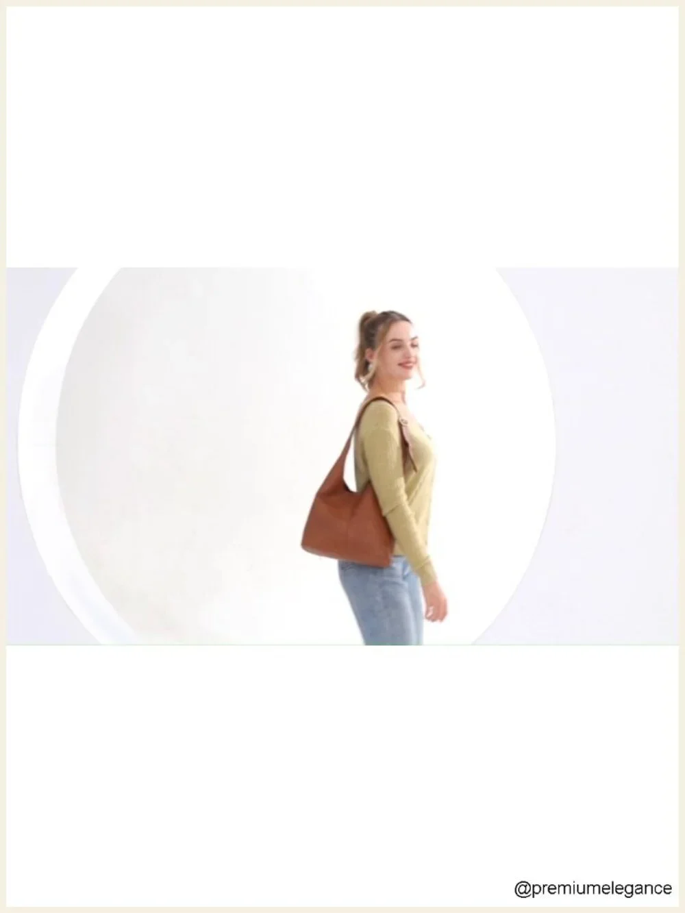 Ultra Soft Faux Leather Hobo Bag with Adjustable Strap and Cosmetic Bag